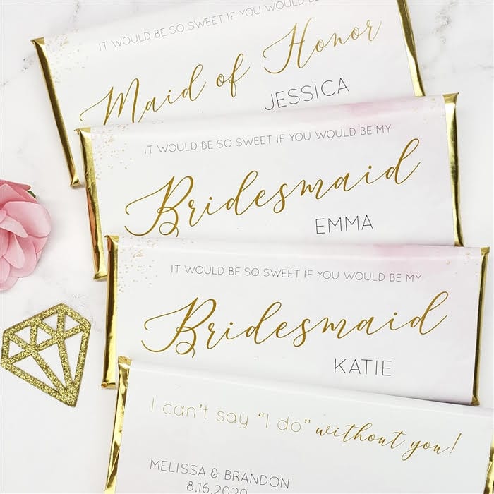 BP200 - Will you be my Bridesmaid Personalized Candy Bar Proposal Wrapper Will you be my Bridesmaid Personalized Candy Bar Proposal Wrapper Regular Size Wrapper bridesmaid proposal