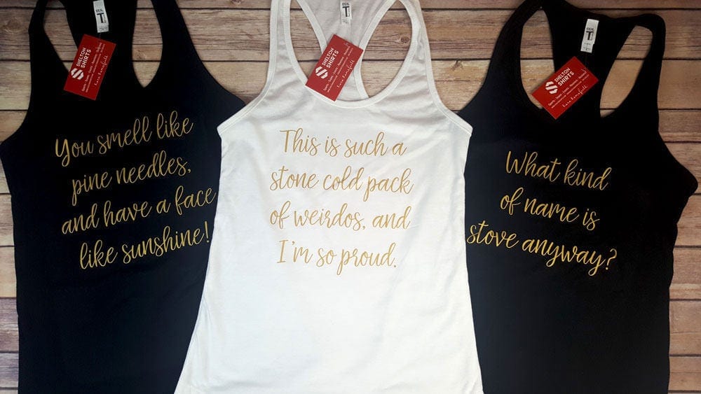 Bridesmaids Quotes Bachelorette Party Racerback Tank Tops Candy Wrapper Store