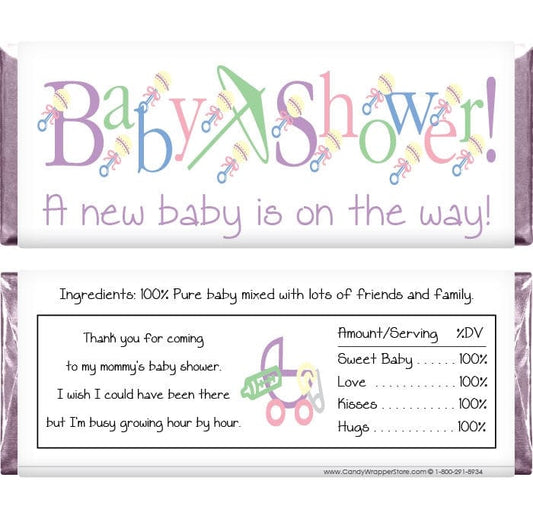 BS204aQF - Baby Shower Candy Bar Wrappers Quick Favor Non-Personalized Baby Shower Candy Bar Wrappers Baby & Toddler BS204