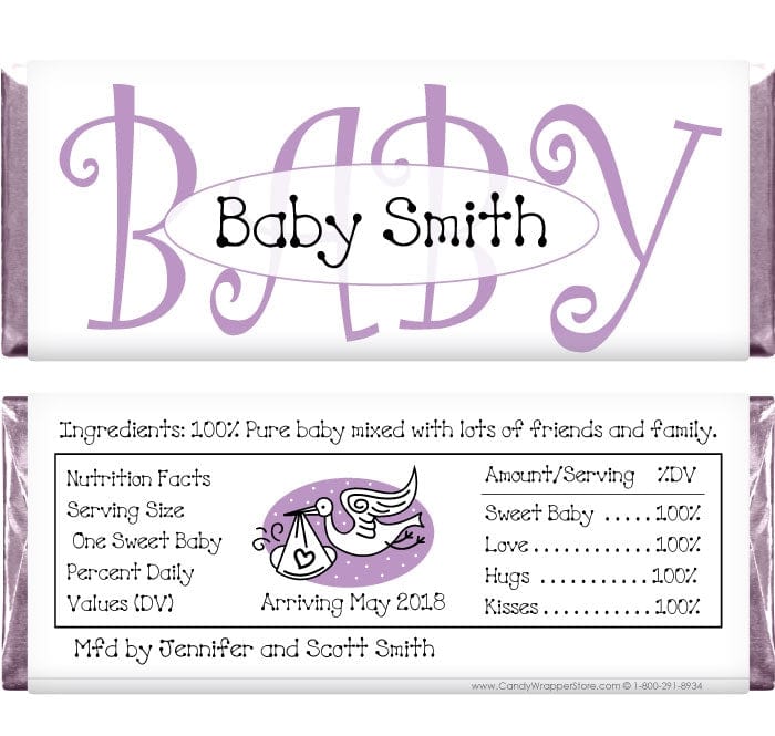 BS222 - Baby Shower Lavender Baby Candy Bar Wrappers Baby & Toddler BS222