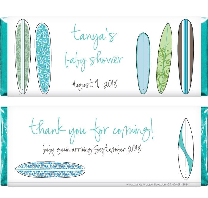 BS232B - Baby Shower Blue Surfboards Candy Bar Wrappers Baby Shower Blue Surfboards Candy Bar Wrappers Baby & Toddler BS232