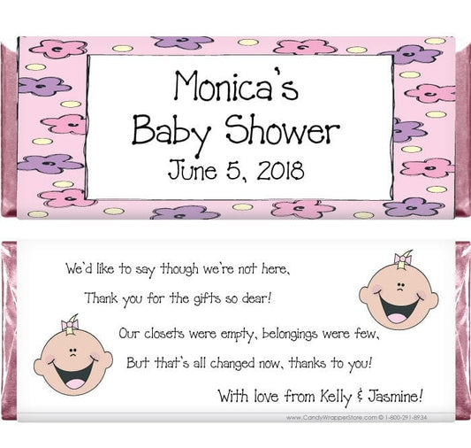 BS240 - Baby Shower Twin Girls Candy Bar Wrappers Baby & Toddler BS240