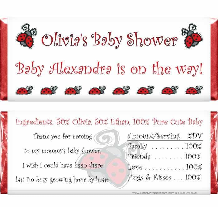 BS243 - Baby Shower Ladybug Candy Bar Wrappers Baby Shower Ladybug Candy Bar Wrappers Baby & Toddler BS243