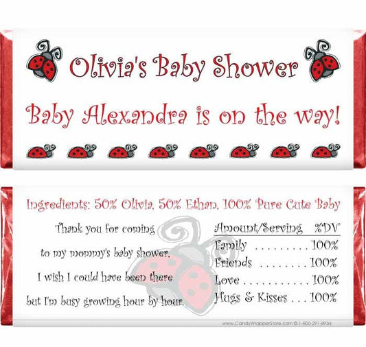 BS243 - Baby Shower Ladybug Candy Bar Wrappers Baby Shower Ladybug Candy Bar Wrappers Baby & Toddler BS243