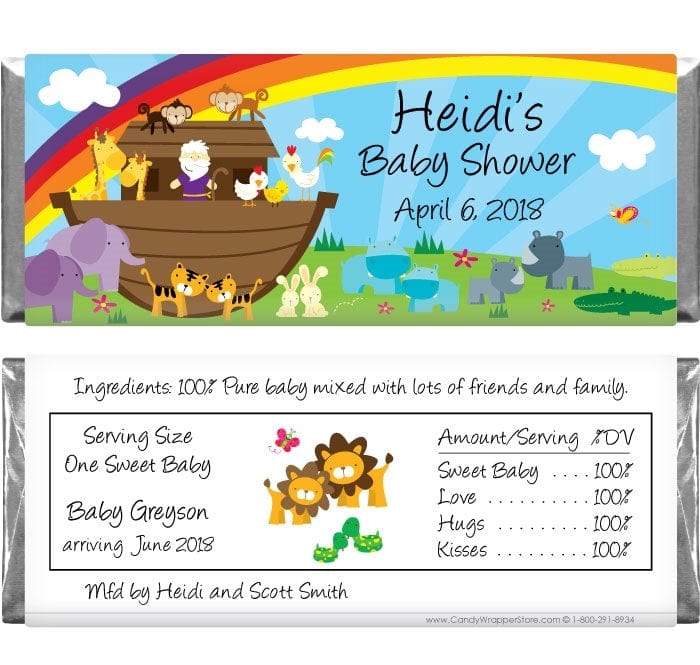 BS246 - Noahs Ark Baby Shower Candy Bar Wrappers Noahs Ark Baby Shower Candy Bar Wrappers Baby & Toddler BS246