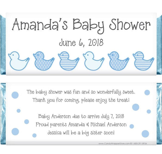BS248B - Blue Duckie Baby Shower Candy Bar Wrappers Blue Duckie Baby Shower Candy Bar Wrappers Baby & Toddler BS248