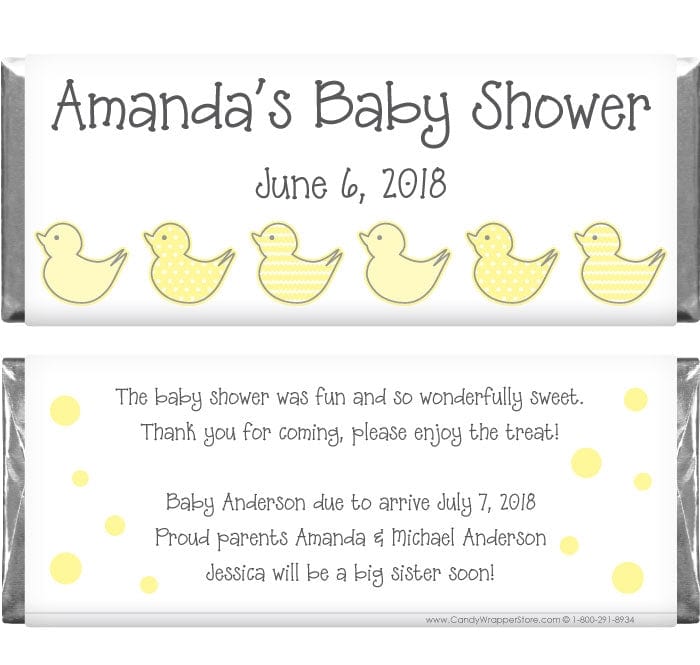 BS248Y - Yellow Duckie Baby Shower Candy Bar Wrappers Yellow Duckie Baby Shower Candy Bar Wrappers Baby & Toddler BS248