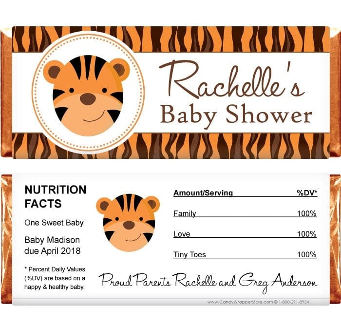BS263 - Tiger Baby Shower Candy Bar Wrappers Tiger Baby Shower Candy Bar Wrappers Baby & Toddler BS263