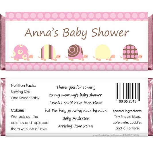 BS264PINK - Baby Shower Turtles Candy Bar Wrapper Baby Shower Turtles Candy Bar Wrapper Baby & Toddler BS264