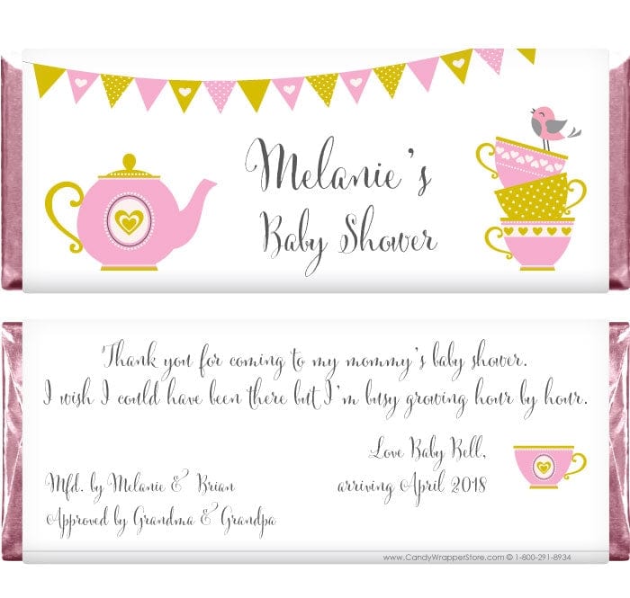 BS270 - Baby Shower Tea Party Candy Bar Wrappers Baby Shower Tea Party Candy Bar Wrappers Baby & Toddler BS270