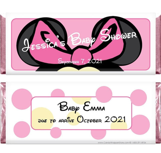 BS277 - Minnie Mouse Ears and Bow Baby Shower Candy Bar Wrappers Minnie Mouse Ears and Bow Baby Shower Candy Bar Wrappers Baby & Toddler BS277