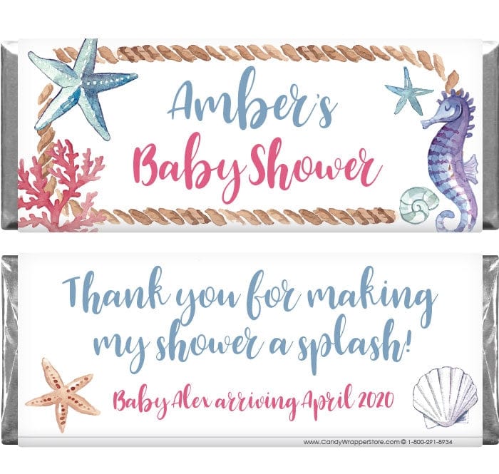 BS288 - Under the Sea Watercolor Baby Shower Candy Bar Wrappers Under the Sea Watercolor Baby Shower Candy Bar Wrappers Baby & Toddler BS288
