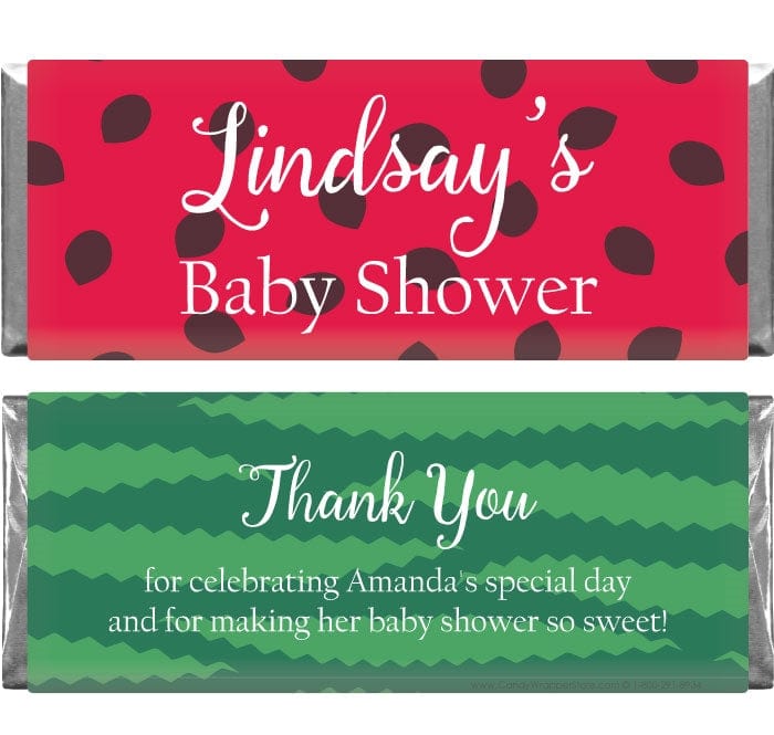 BS296 - Watermelon Baby Shower Candy Bar Wrappers Watermelon Baby Shower Candy Bar Wrappers Baby & Toddler BS296