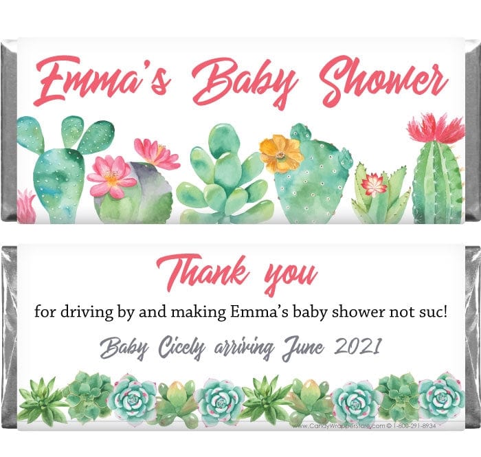 BS297 - Succulent Baby Shower Candy Bar Wrappers Succulent Baby Shower Candy Bar Wrappers Baby & Toddler BS297