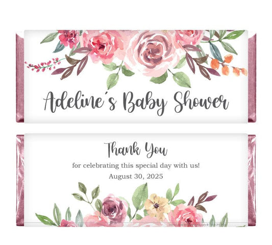 BS299 - Sweet Rustic Floral Baby Shower Candy Bar Wrappers Sweet Rustic Floral Baby Shower Candy Bar Wrappers Baby & Toddler BS299