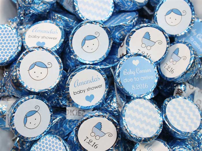 Blue Boy Baby Shower Hersheys Kisses Set of 6 designs – Candy Wrapper Store