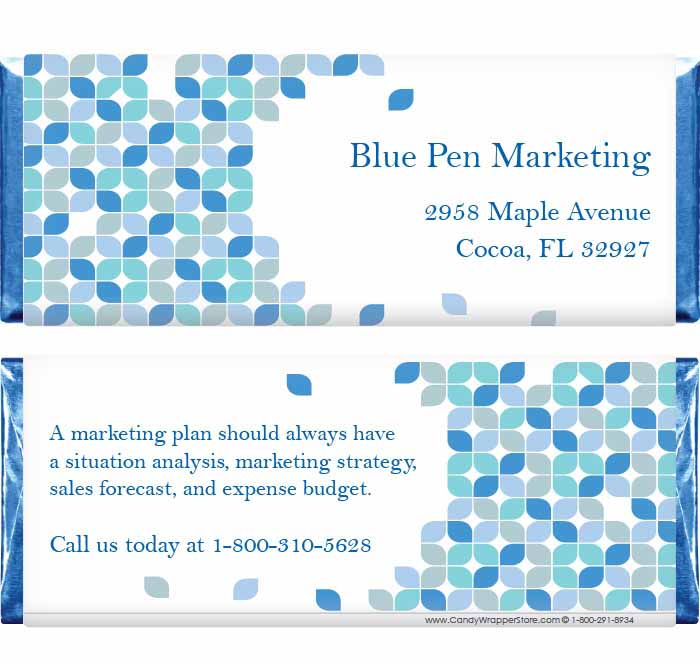 BUS201 - Blue Graphic Design Business Candy Wrapper Blue Graphic Design Business Candy Wrapper Party Favors BUS201