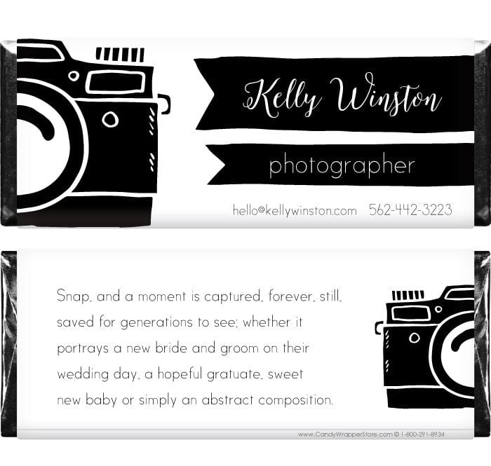 BUS205 - Photographer Camera Business Candy Wrapper Photographer Camera Business Candy Wrapper Party Favors BUS205