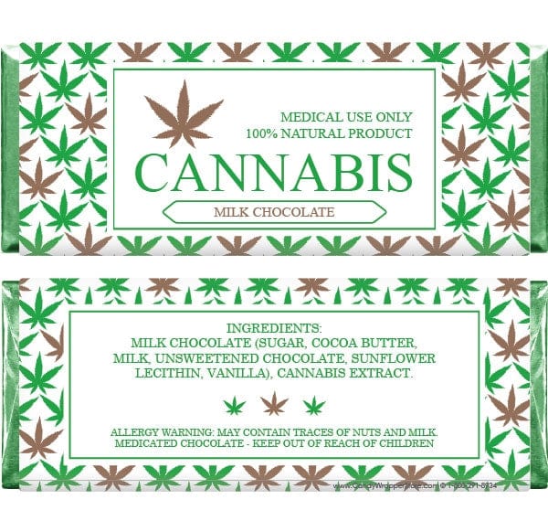 CAN200 - Cannabis Chocolate Bar Wrapper CAN200 - Cannabis Medical Chocolate Bar Wrapper Candy & Chocolate cannabis