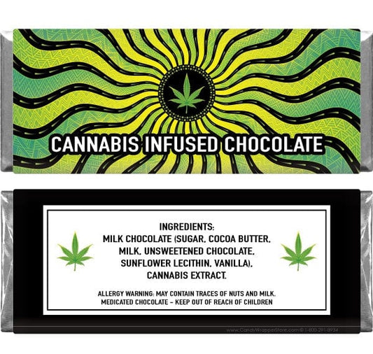CAN204 - Psychedelic Style Cannabis Chocolate Bar Wrapper Psychedelic Style Cannabis Chocolate Bar Wrapper Candy & Chocolate cannabis