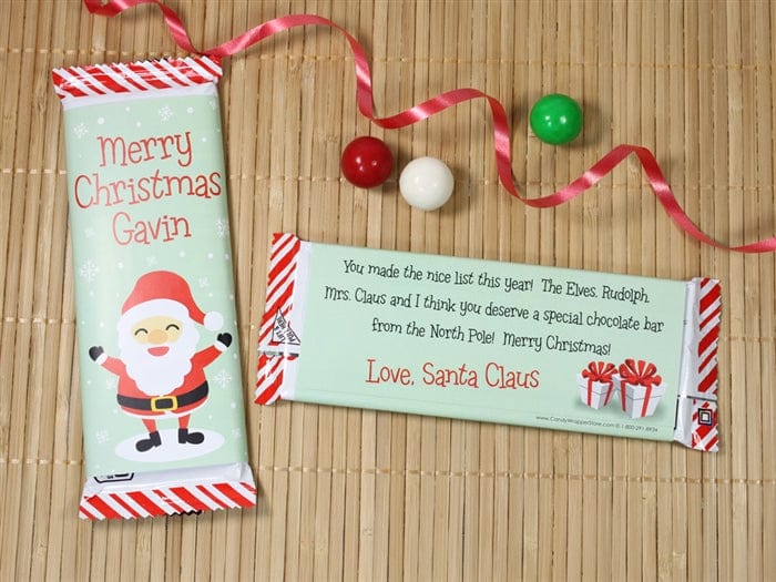 Christmas Santa Candy Bar Personalized With Your Childs Name Santa Bar