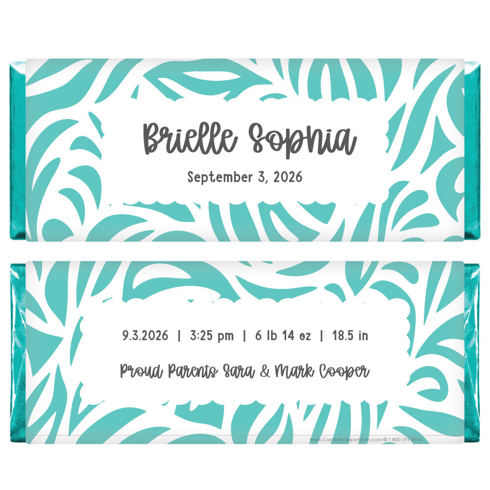 Chunky Swirl Girl Birth Announcement Candy Bar Wrappers