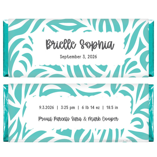 Chunky Swirl Girl Birth Announcement Candy Bar Wrappers