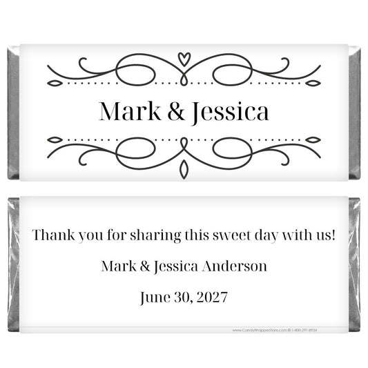 Classic Curls Wedding Candy Bar Wrapper Classic Curls Wedding Candy Bar Wrapper Wedding Favors WA334