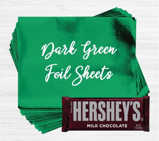 Dark Green Foil - 40 sheets Bright Dark Green Foil Wrappers for Candy Bars - Candy Wrapper Store Candy & Chocolate foil40
