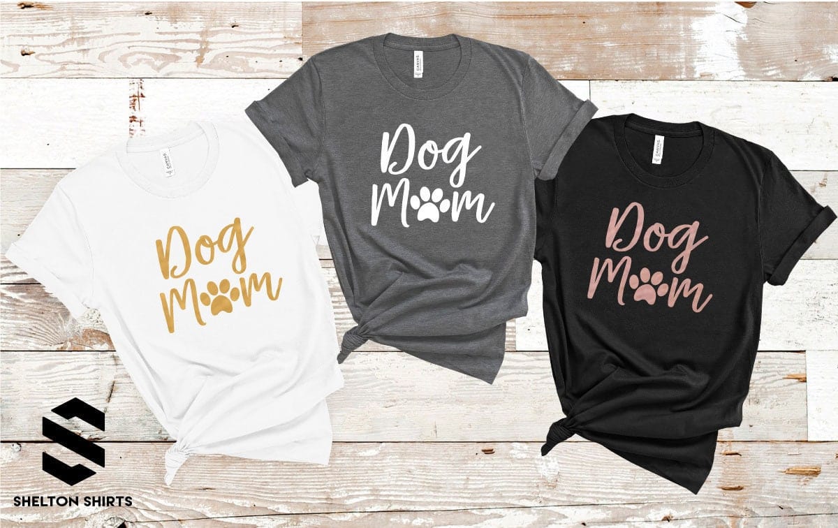 Dog Mom with Paw Print T-Shirt Candy Wrapper Store