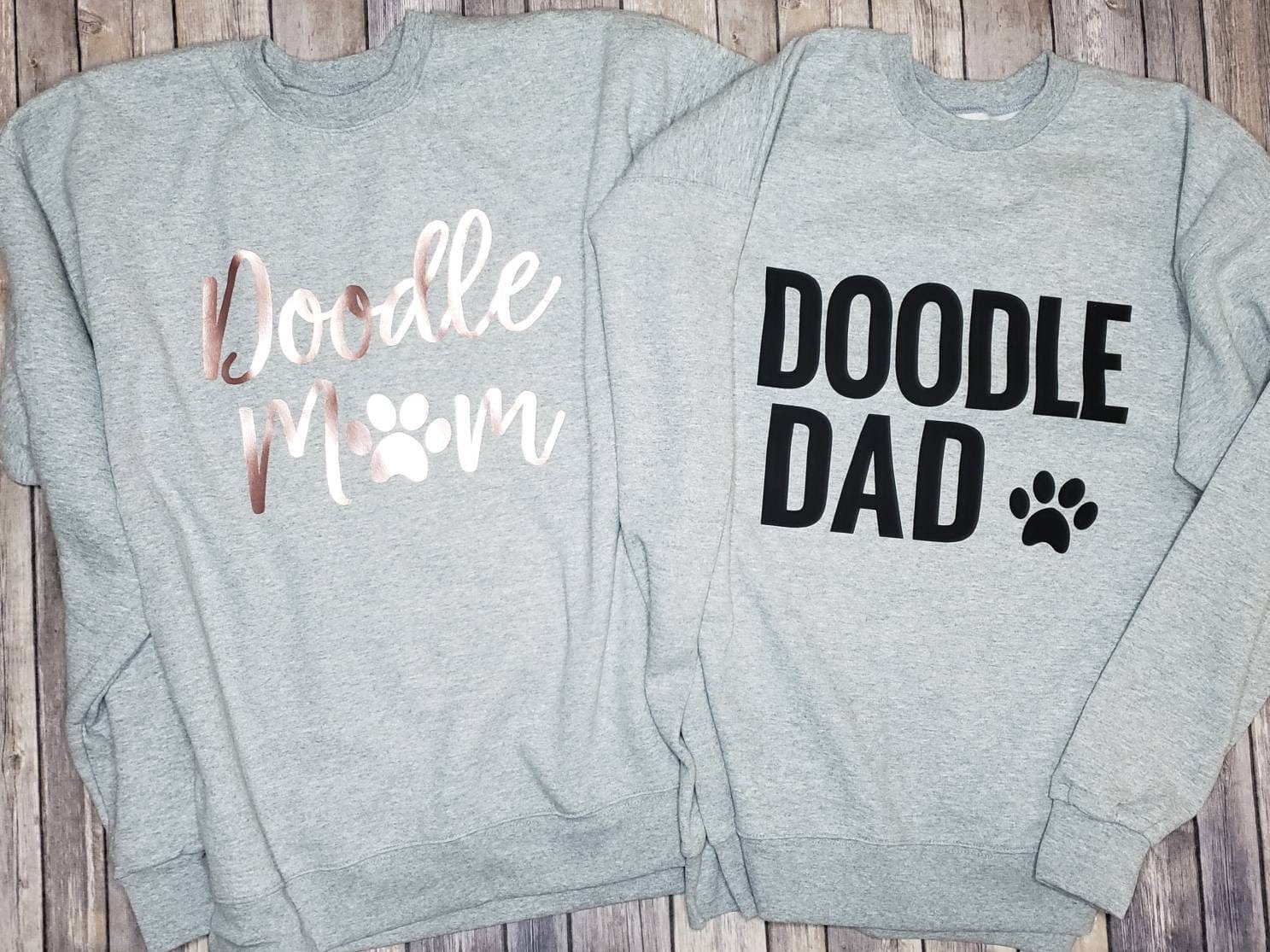 Doodle Mom Super Comfy Crew Neck Heather Grey Unisex Sweatshirt Candy Wrapper Store