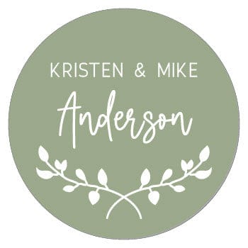 Double Branches Wedding or Bridal Shower Sticker WA6