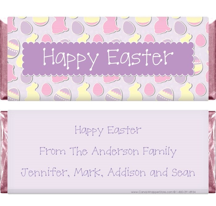 EASTER203 - Easter Bunnies and Eggs Background Candy Wrappers Easter Bunnies and Eggs Background Candy Wrappers Seasonal & Holiday Decorations EASTER203