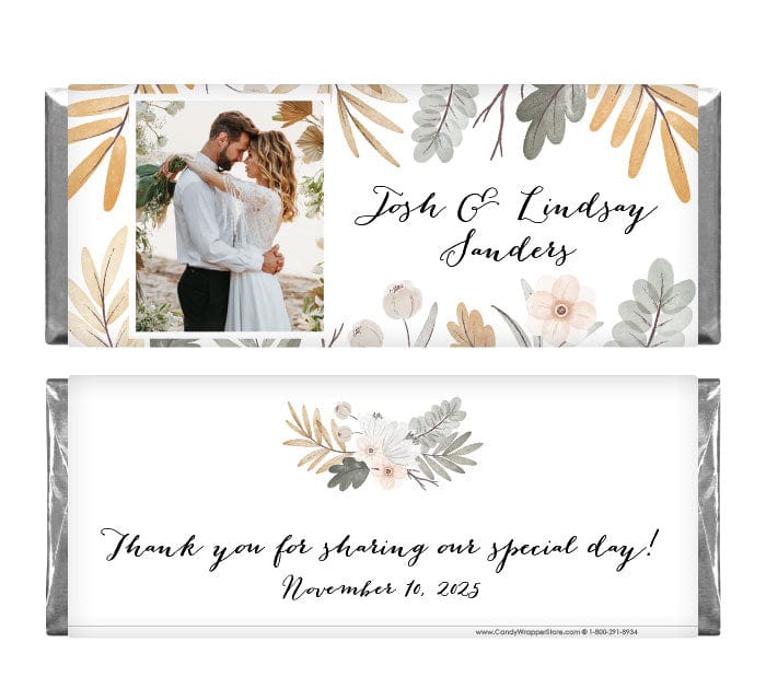 Wedding Themed Regular Sized Chocolate Candy Bar Wrappers with Photos ...