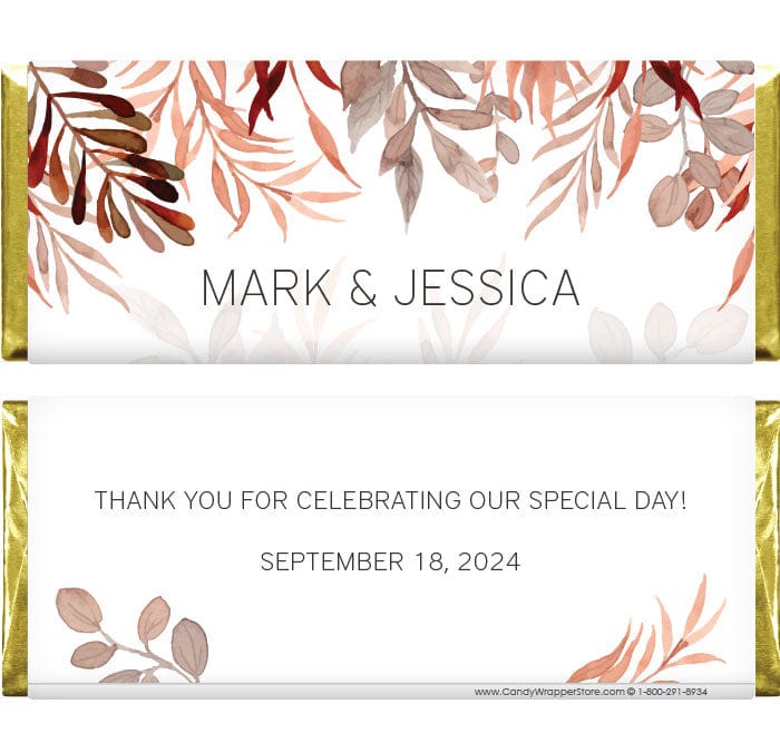 Falling Leaves Wedding Candy Bar Wrapper – Candy Wrapper Store