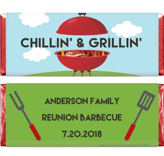 FAM204 - Chillin and Grillin Barbecue Candy Bar Wrapper Chillin and Grillin Barbecue Candy Bar Wrapper Party Favors FAM204
