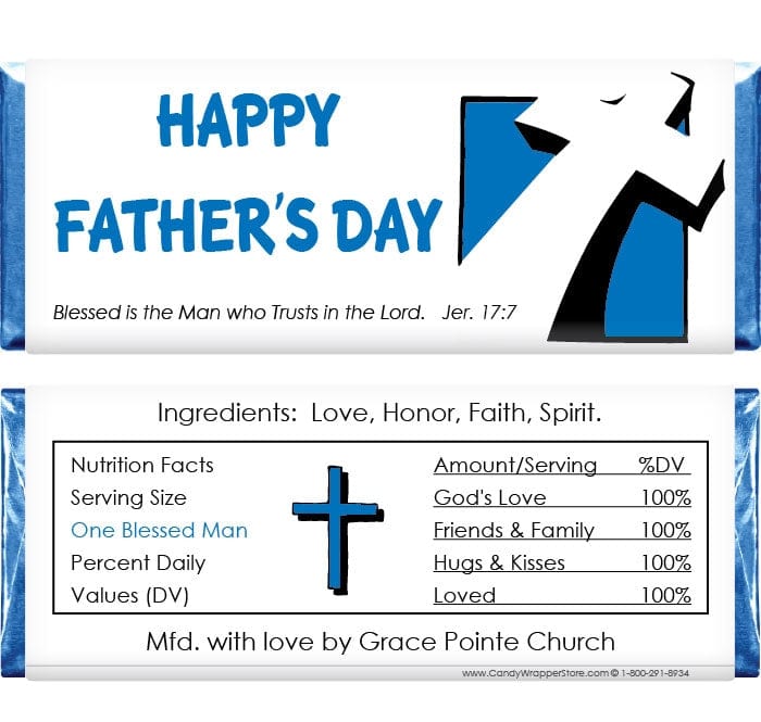 FD215 - Father's Day Leaning Cross Candy Bar Wrapper Father's Day Leaning Cross Candy Bar Wrapper Party Favors FD215