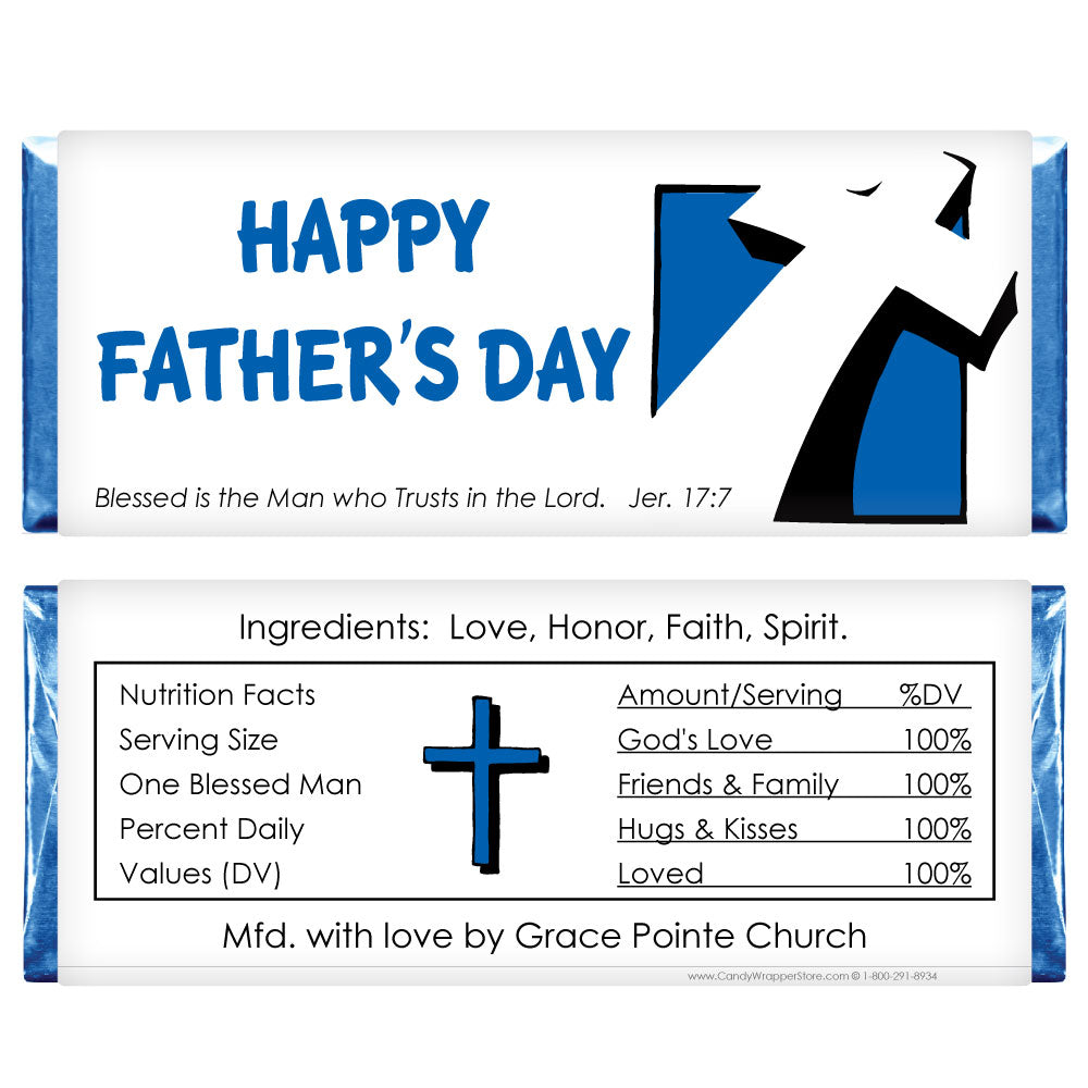 FD215 - Father's Day Leaning Cross Candy Bar Wrapper