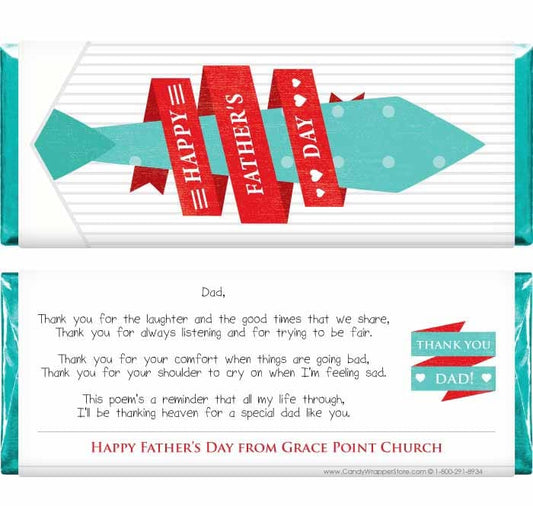 FD219 - Fathers Day Tie Candy Bar Wrapper Fathers Day Tie Candy Bar Wrapper Party Favors FD219