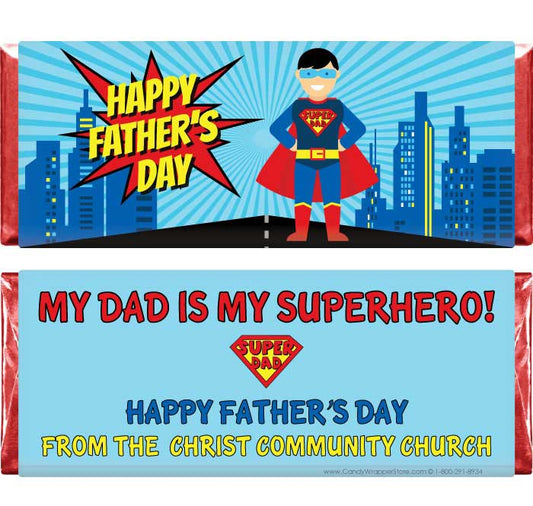 FD220 - Superhero Fathers Day Candy Bar Wrapper Superhero Fathers Day Candy Bar Wrapper Party Favors FD220