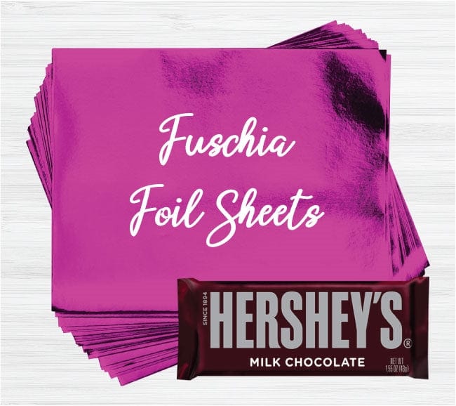 Fuschia Foil - 40 sheets Bright Fuschia Foil Wrappers for Candy Bars - Candy Wrapper Store Candy & Chocolate foil40