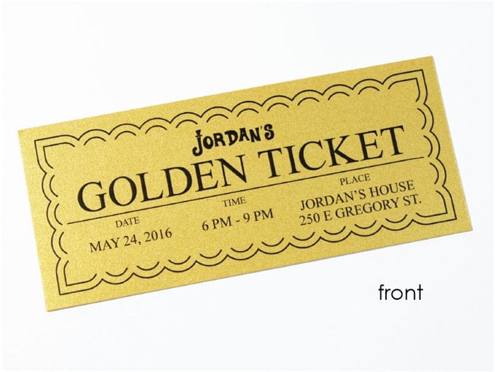Willy Wonka Golden Tickets for Candy Bars Candy Wrapper Store