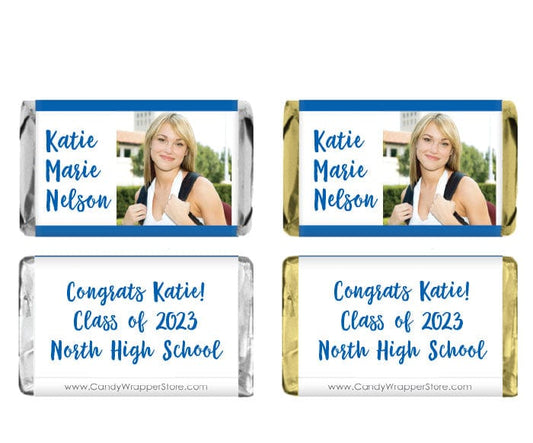 GRAD111 - Miniature Graduation Photo Wrapper Graduation candy bar wrapper with photo for Hershey's mini Candy Wrappers GRAD211