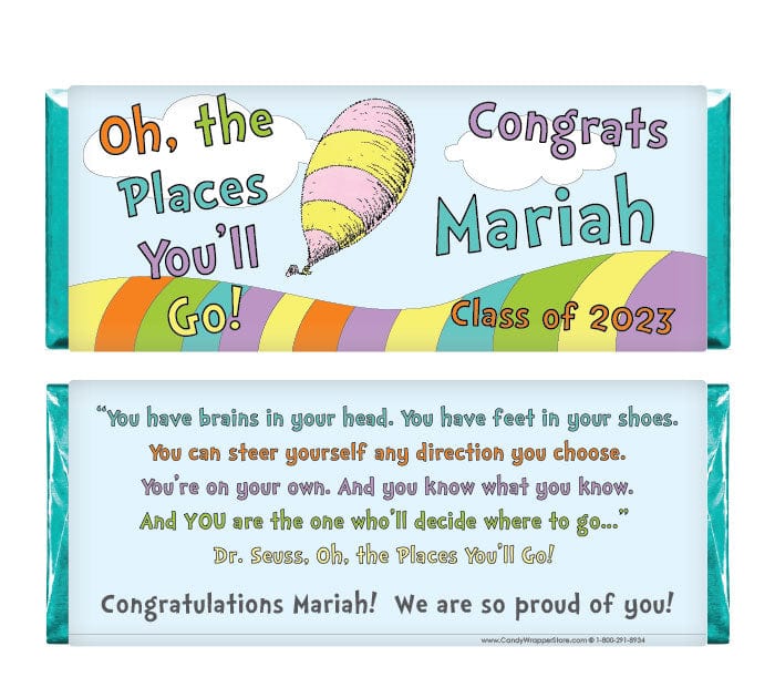 GRAD233 - Oh, the Places You'll Go! Graduation Candy Bar Wrapper Oh, the Places You'll Go! Graduation Candy Bar Wrapper Candy Wrappers GRAD233