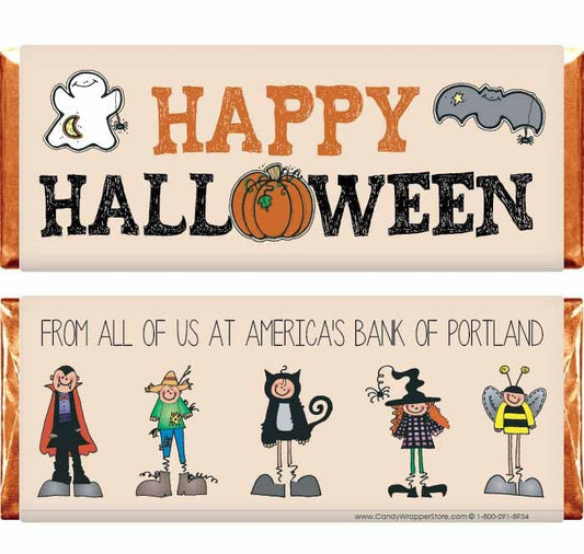 HAL202 - Happy Halloween From The Gang Candy Bar Wrapper Happy Halloween From The Gang Candy Bar Wrapper Party Supplies HAL202