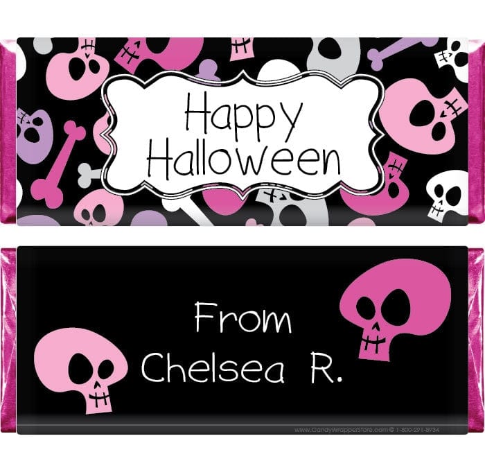 Halloween Skulls Regular Size 1.55 oz Candy Bar Wrappers – Candy ...
