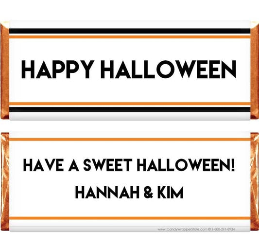 HAL226 - Simple Lines Happy Halloween Candy Wrapper Simple Lines Happy Halloween Candy Wrapper Party Supplies HAL226