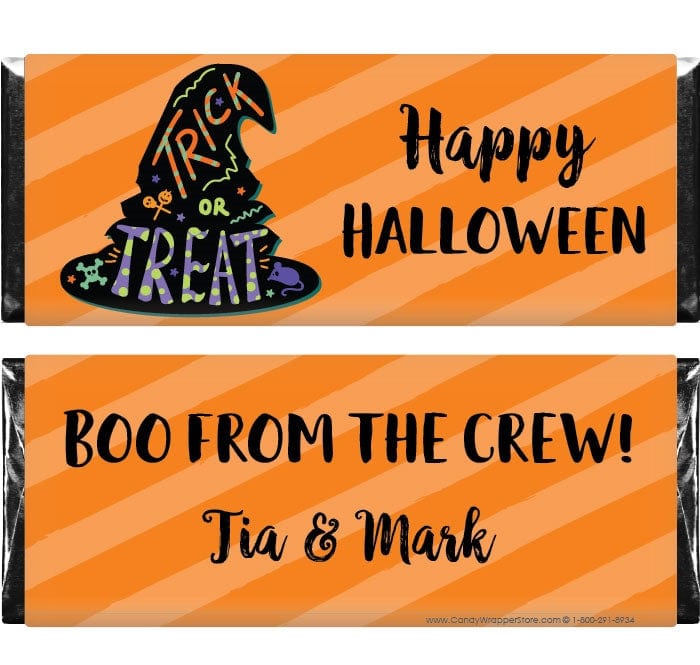HAL230 - Happy Halloween Witches Hat Candy Bar Wrapper Happy Halloween Witches Hat Candy Bar Wrapper Party Supplies HAL230