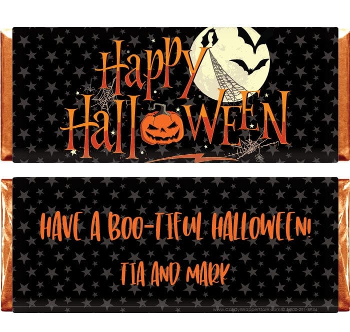 HAL232 - Happy Halloween Spooky Starry Night Candy Bar Wrapper Happy Halloween Spooky Starry Night Candy Bar Wrapper Party Supplies HAL232