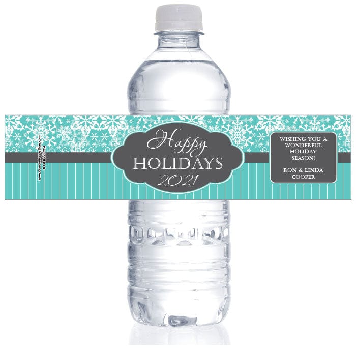 WBXMAS220 - Happy Holidays Water Bottle Labels Happy Holidays Water Bottle Labels 